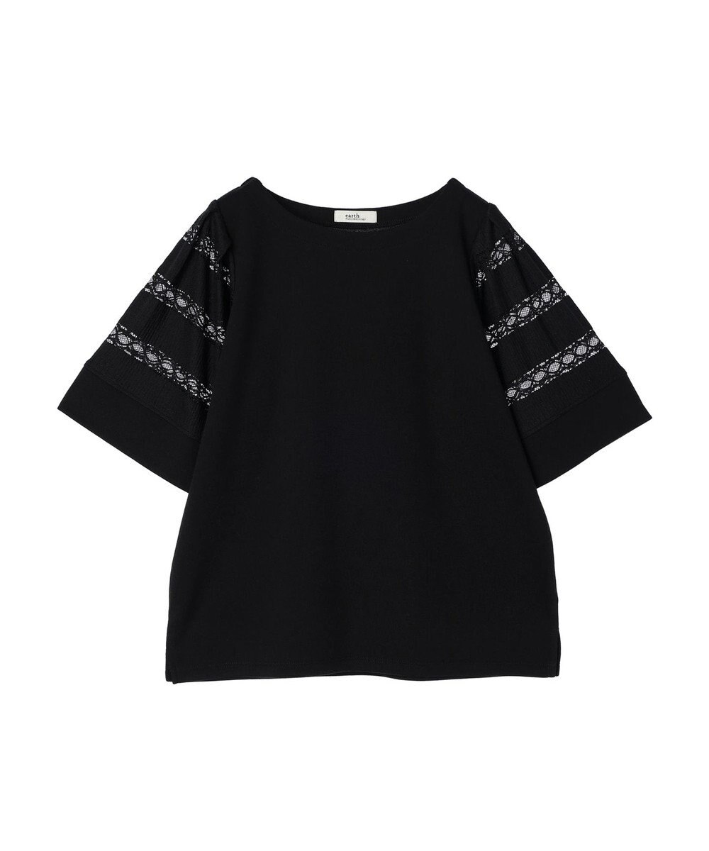 earth music&ecology フレア袖レースプルオーバー 