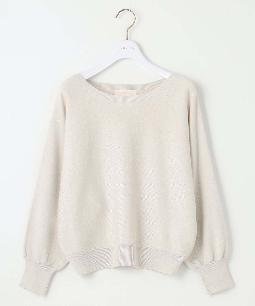 ANY SIS 【洗える】パフスリーブラメ ニット 