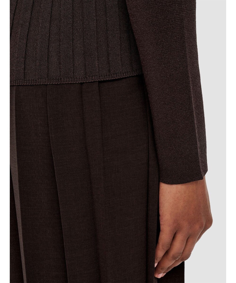 JOSEPH 【洗える】サティニーリブ　ロングスリーブポロニット 