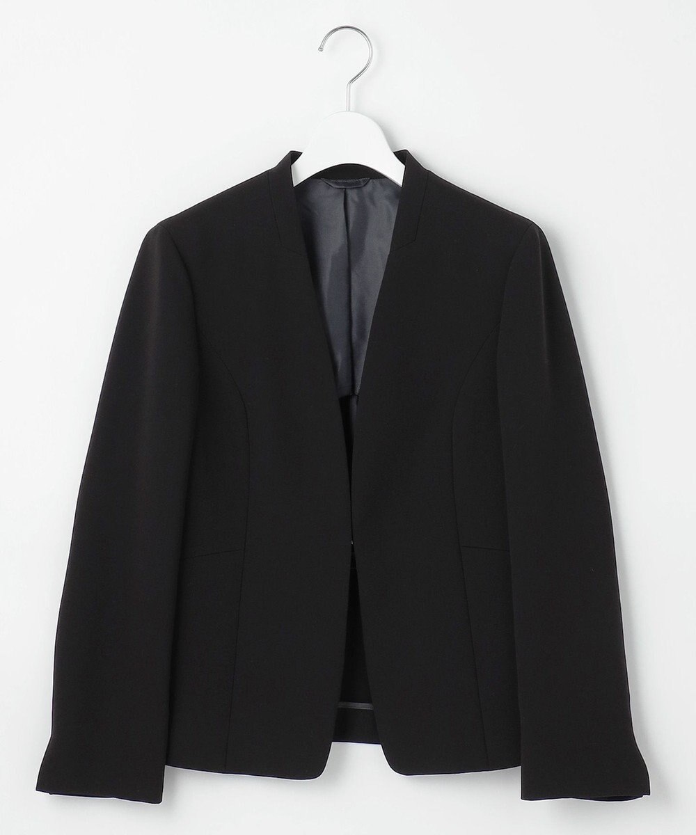 J.PRESS LADIES 【セットアップ対応】セラテリーダブルクロス ノーカラー ジャケット 