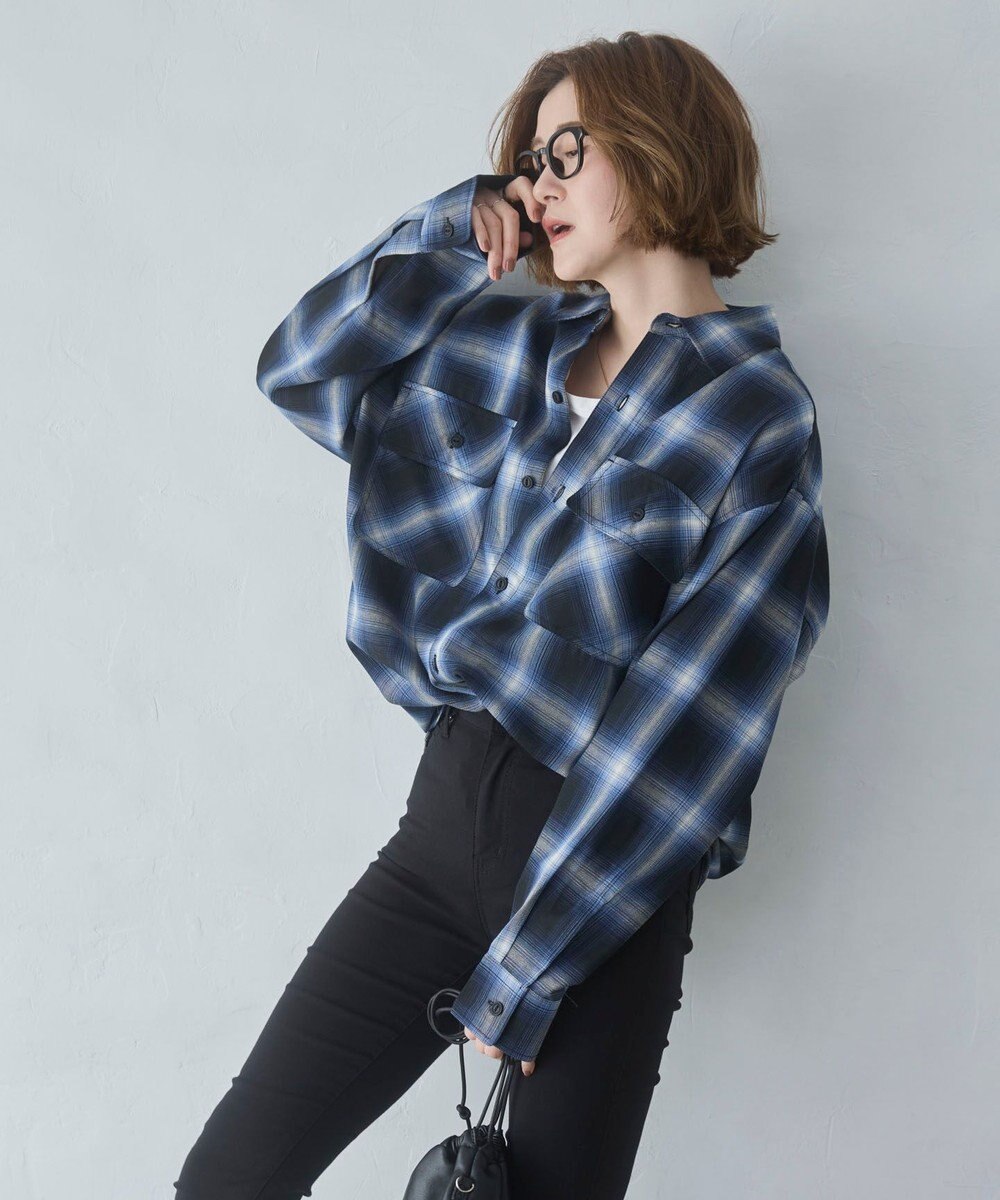 WEGO 【ユニセックス着用ITEM/SMLサイズ展開】オンブレチェックシャツ（LS） 