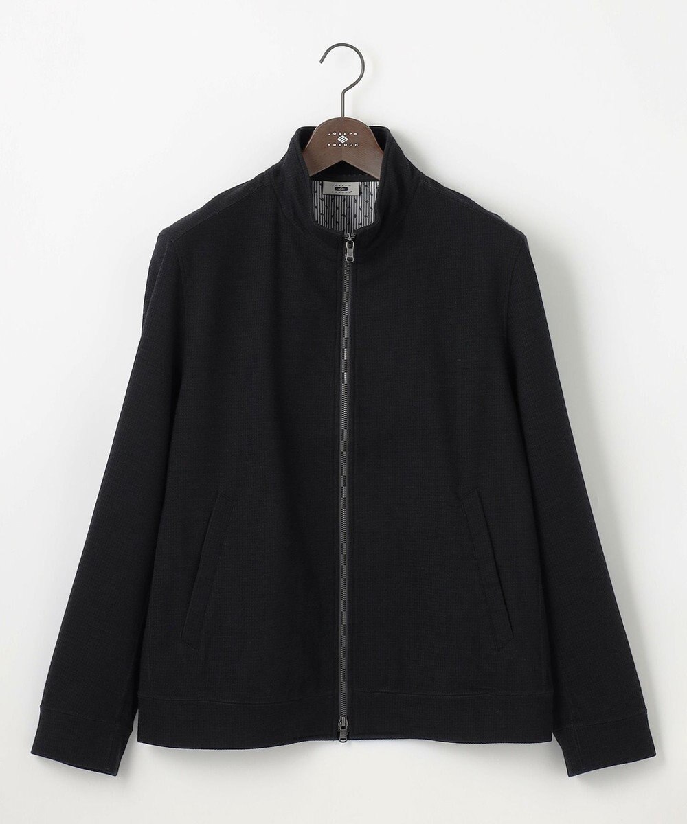 JOSEPH ABBOUD 【ストレッチ/ソフト/洗える/JAPANファブリック】ウールブロックピケ スタンドジップ アウター 