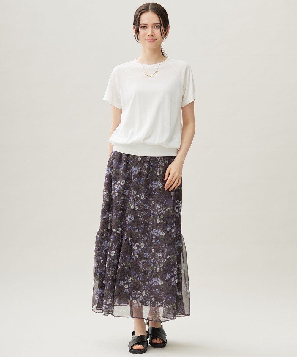 自由区 【接触冷感・UVケア・洗える】ドレーピーラグランスリーブ ニットソー 