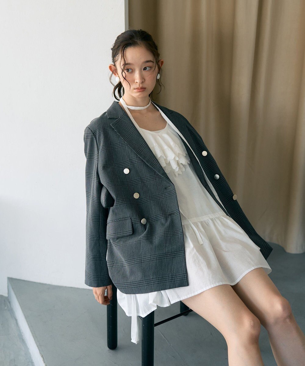 earth music&ecology 【綿100％】サイドリボンラッフルミニワンピース 