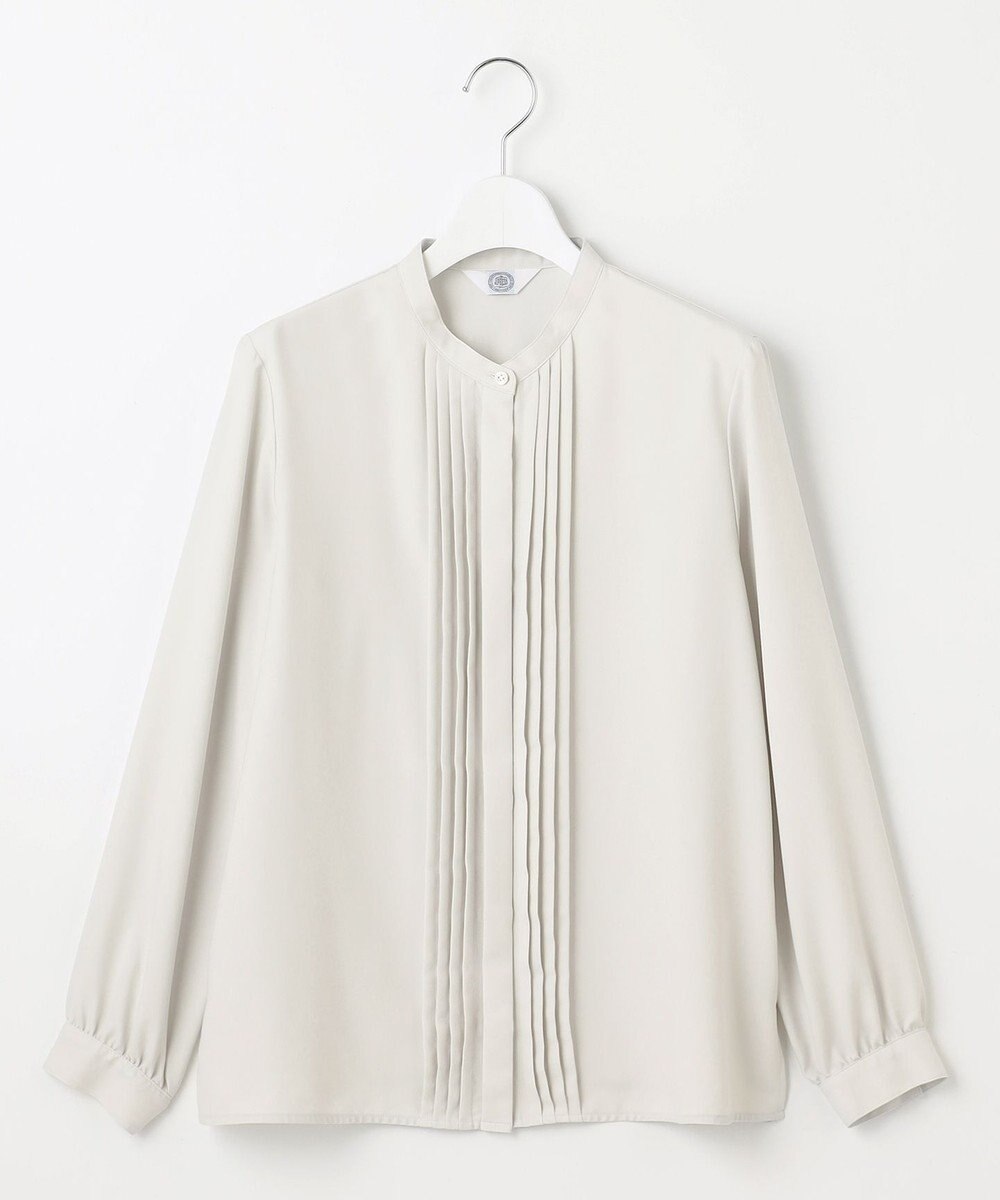 J.PRESS LADIES 【洗える】ヌーディスバックサテン タックプリーツ ブラウス 