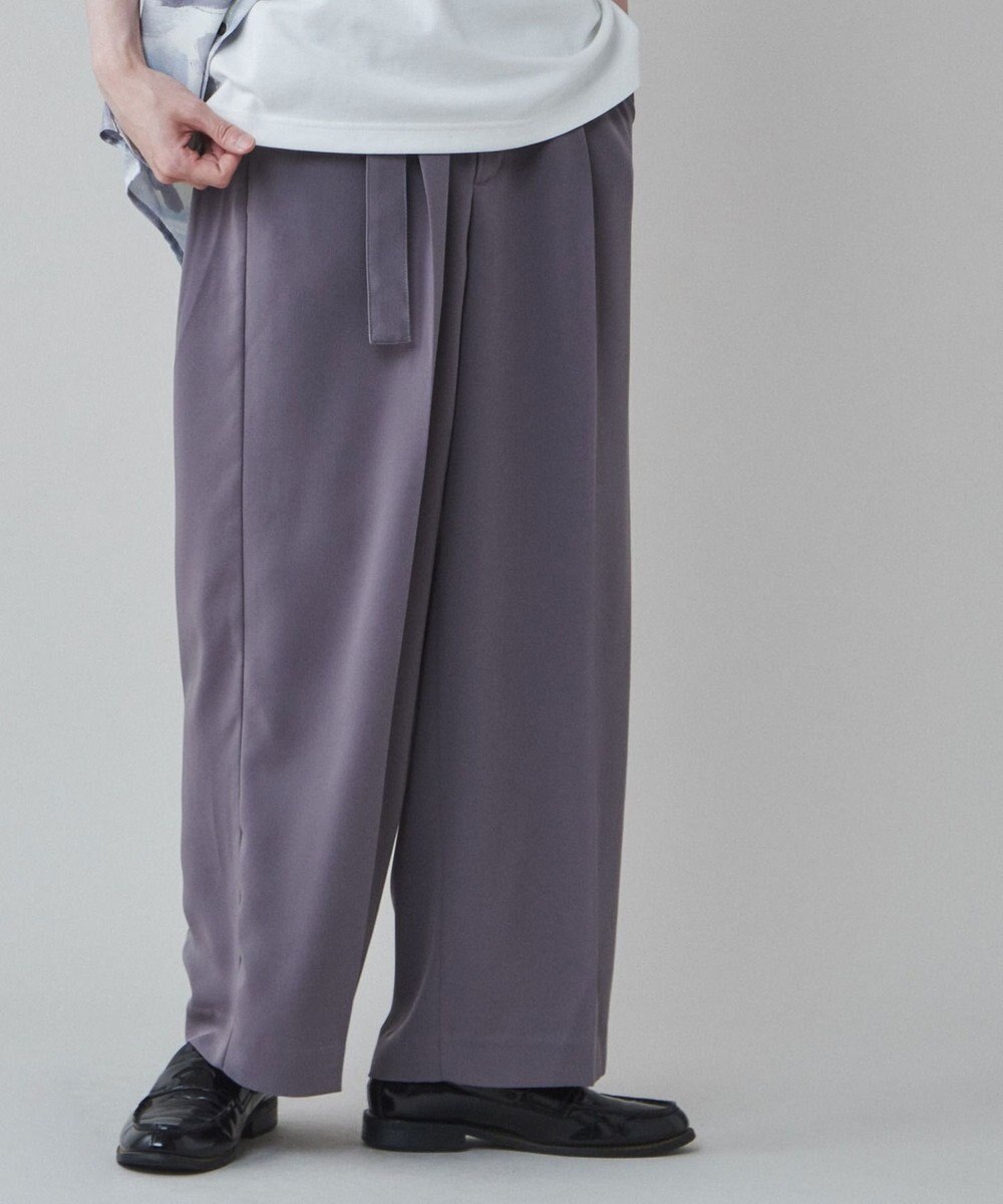 WEGO トロミ　ベルト付きワイドスラックス 