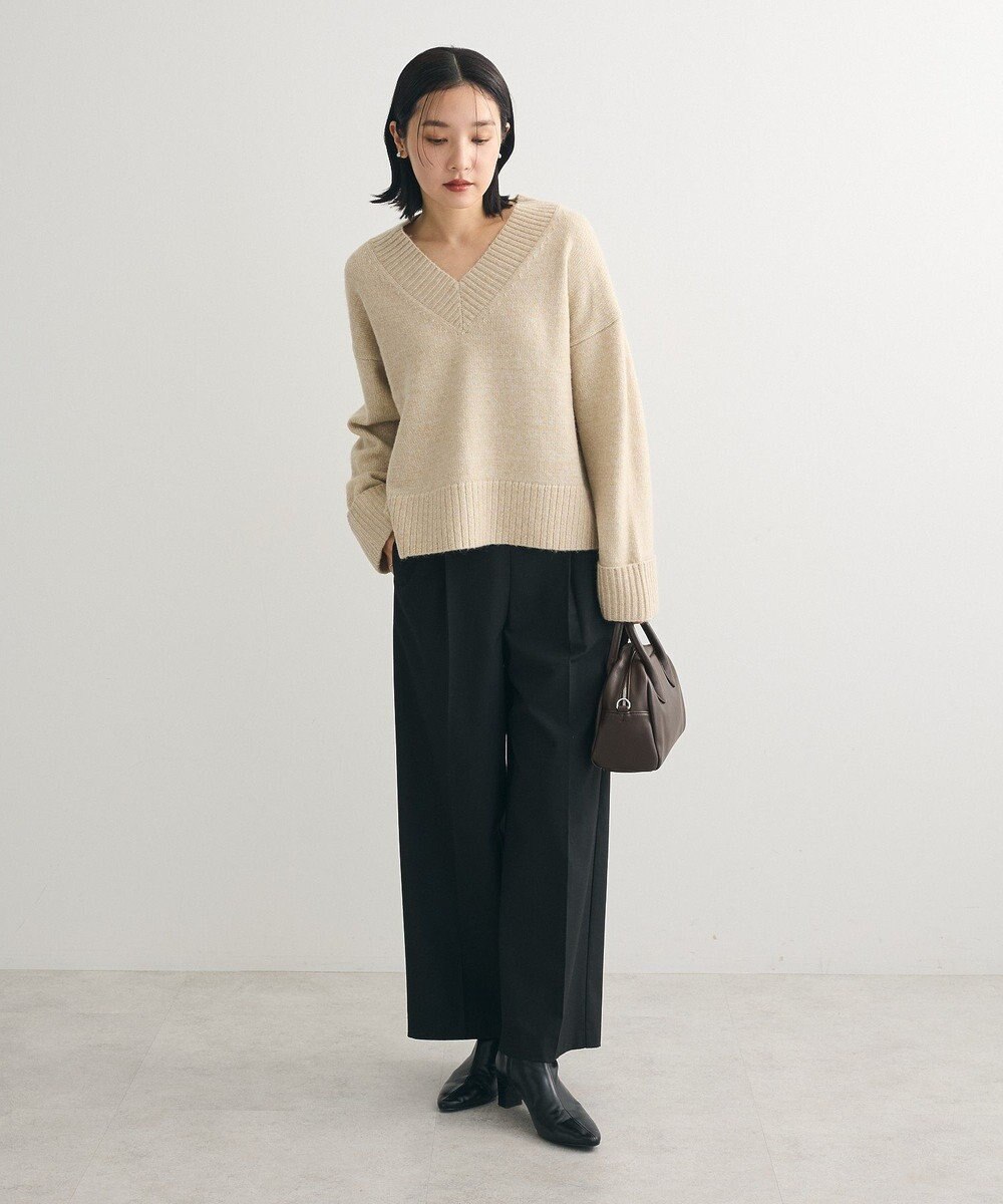 Green Parks あったかきれシル　ワイドストレートパンツ 