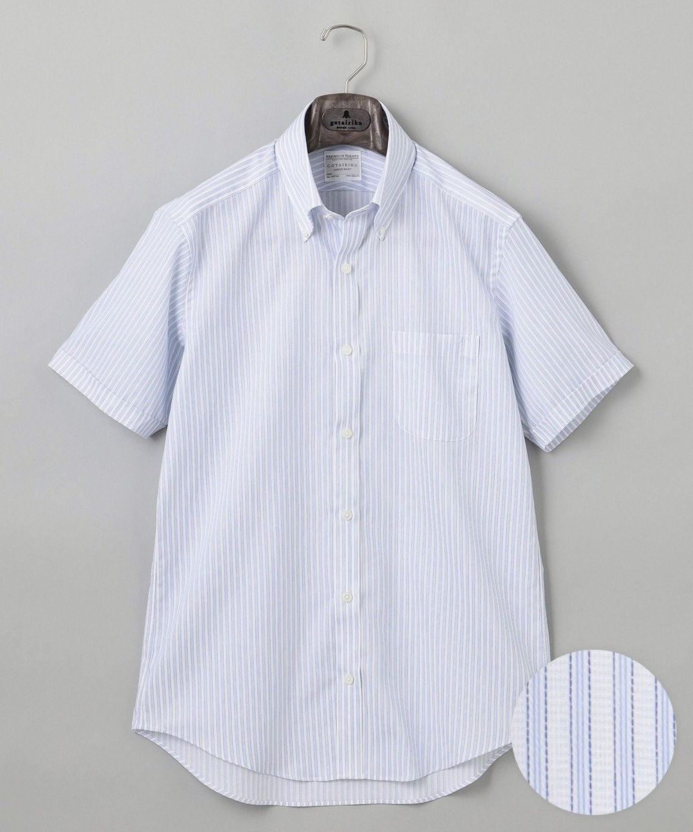 GOTAIRIKU 春夏向け【形態安定】SUMMERPREMIUMPLEATS_ボタンダウンカラー 半袖ドレスシャツ(25年モデル) 