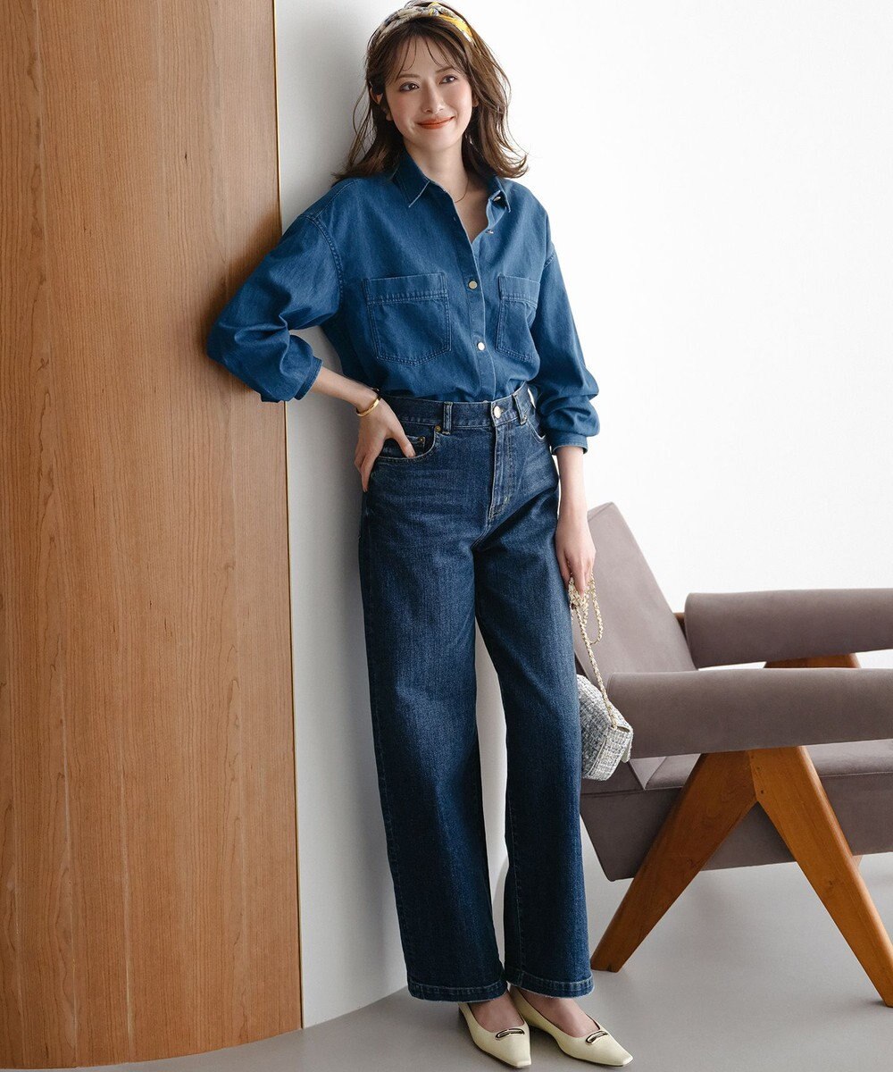 23区 【滝沢眞規子さん着用/VERY・Oggi掲載】23区DENIM ストレッチ ワイドパンツ 