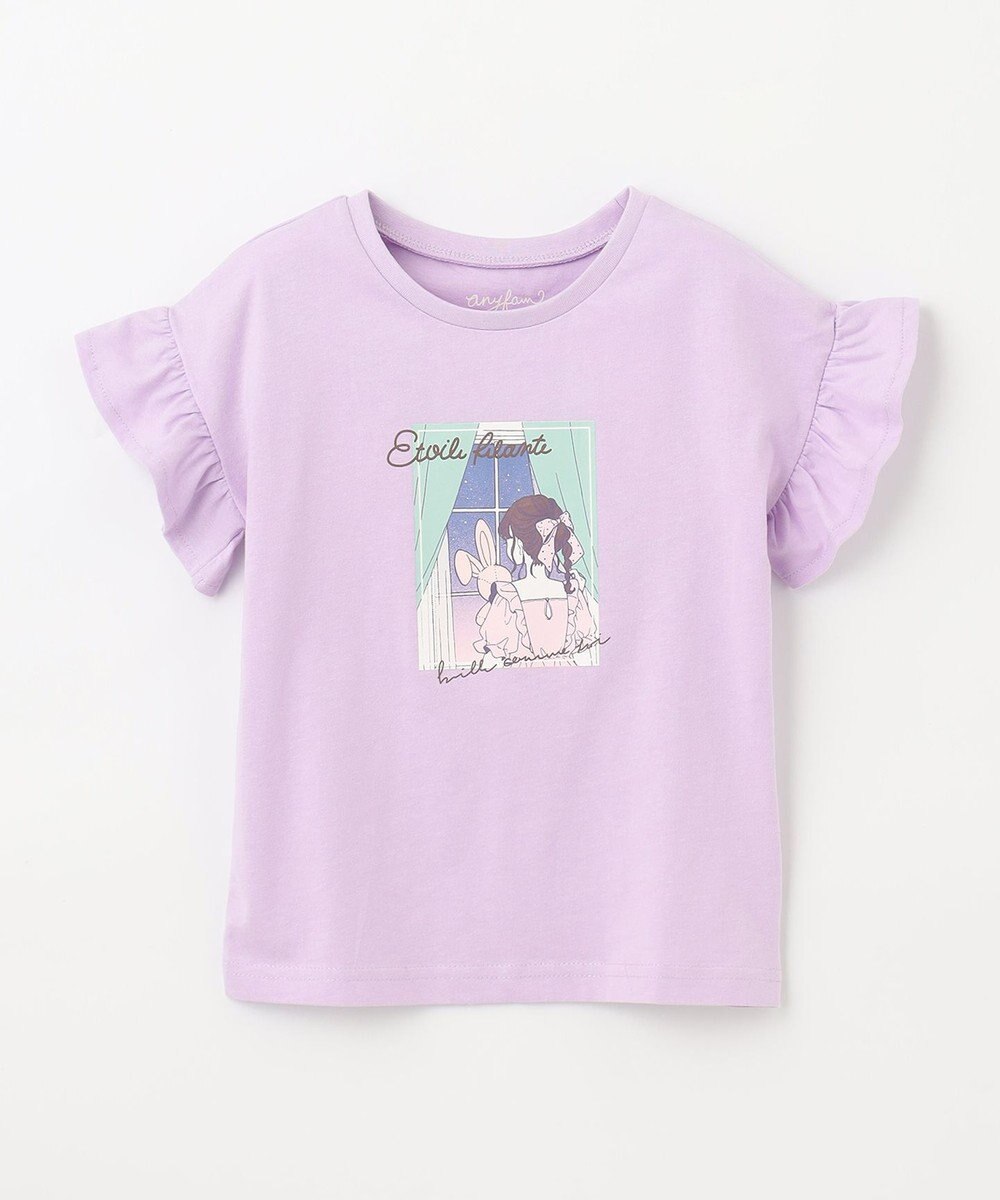 ANY KIDS 袖フリル エモプリント Ｔシャツ 
