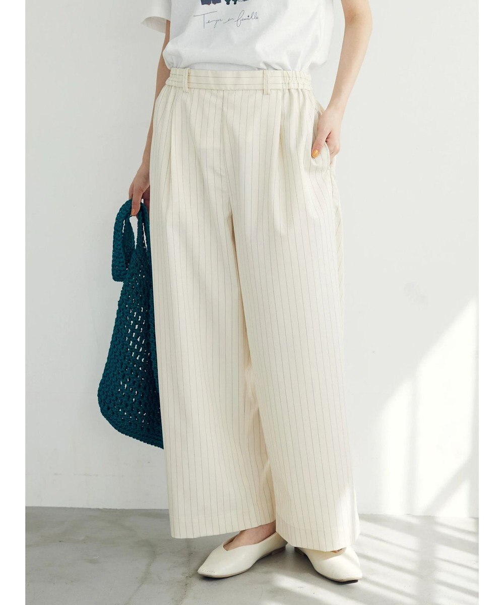 CRAFT STANDARD BOUTIQUE イージーケアピンストライプテーパードパンツ 