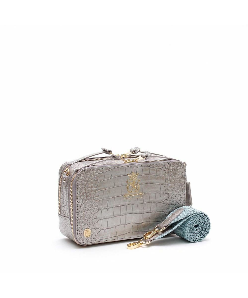 A.D.M.J. 【牛革】クロコ型押しスクエアショルダー 