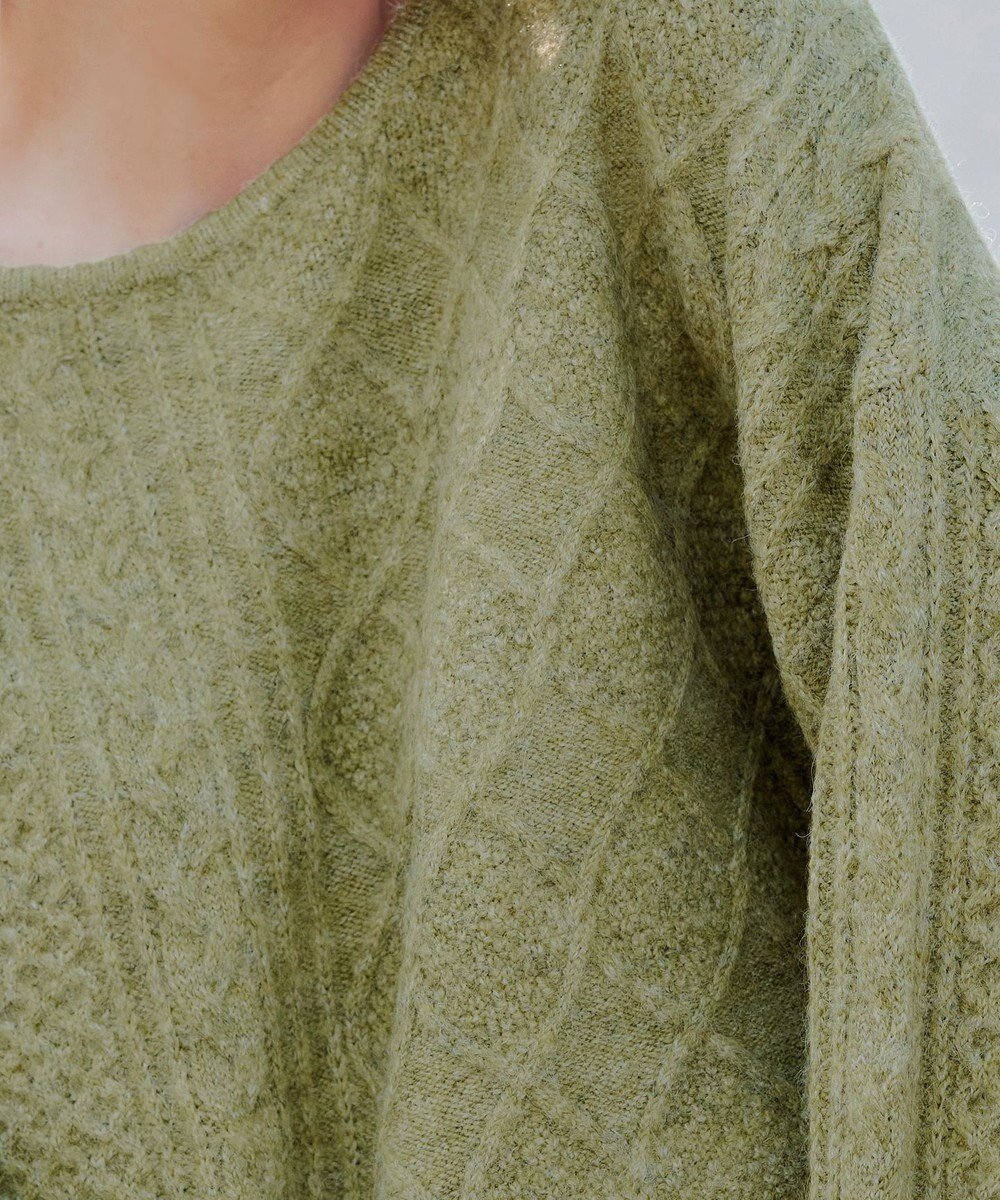 Tiaclasse 【洗える】ケーブル柄編みニットプルオーバー 