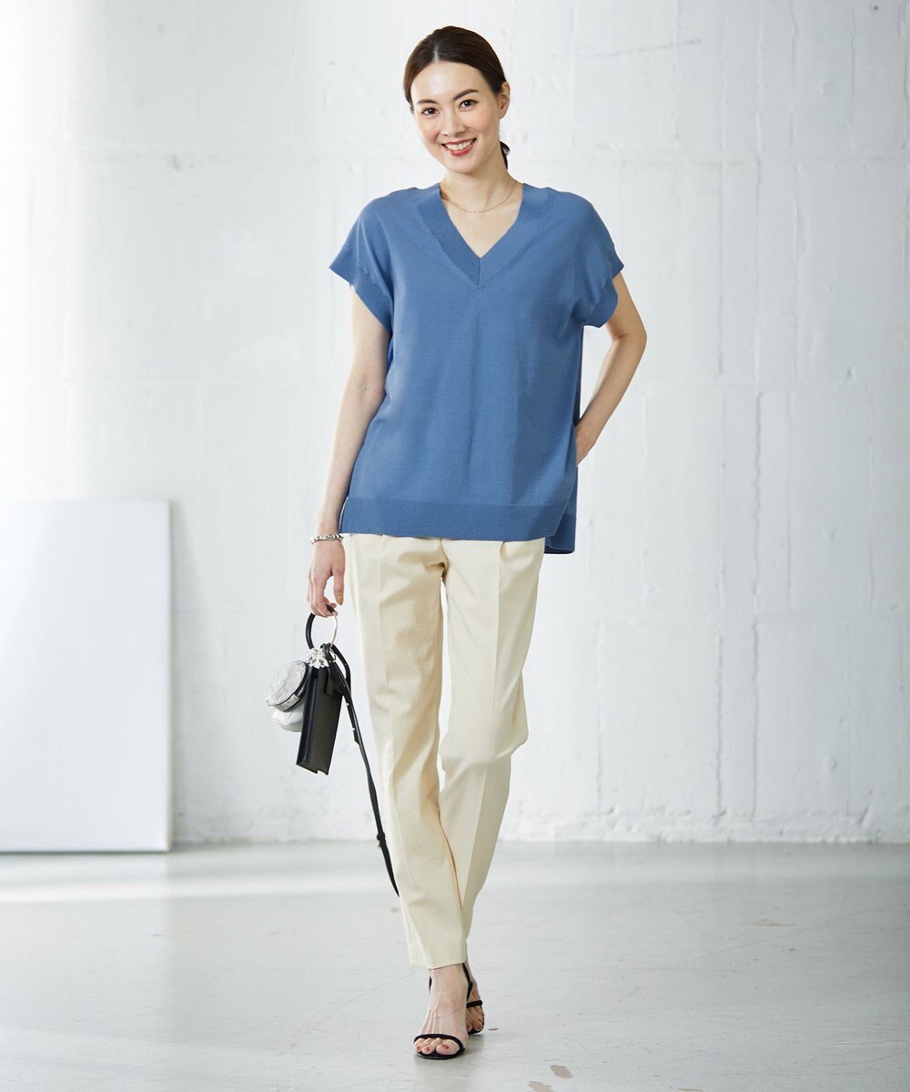 ICB 【洗える】 ガスコットンハイゲージ Vネックニット 