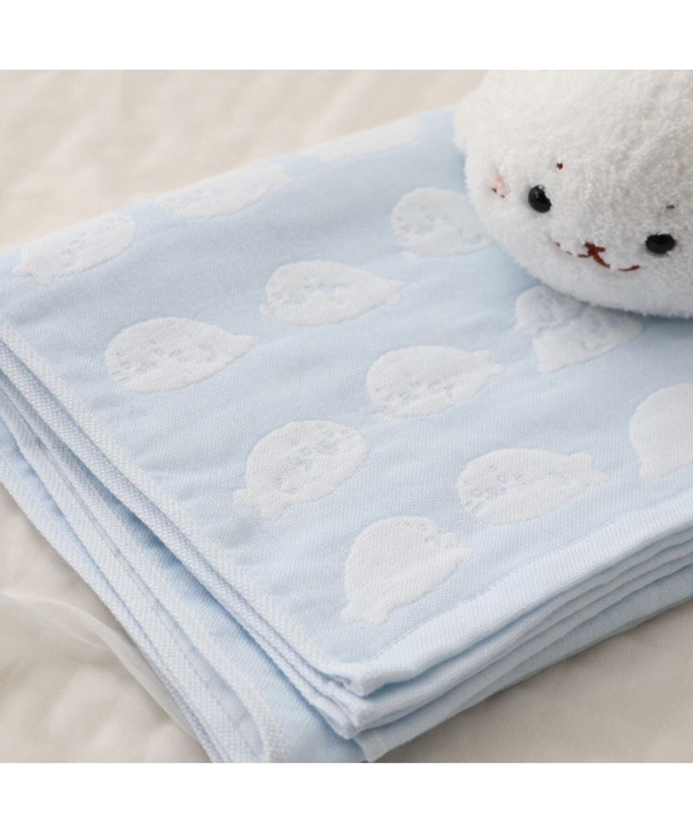 Mother garden しろたん いっぱい柄 6重ガーゼ バスタオル 