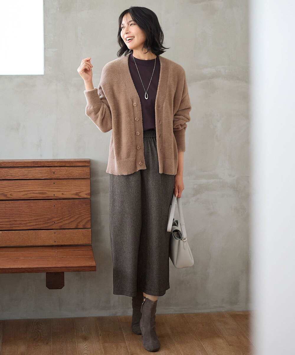 ANY 【洗濯機可】フェザーニットカーディガン 