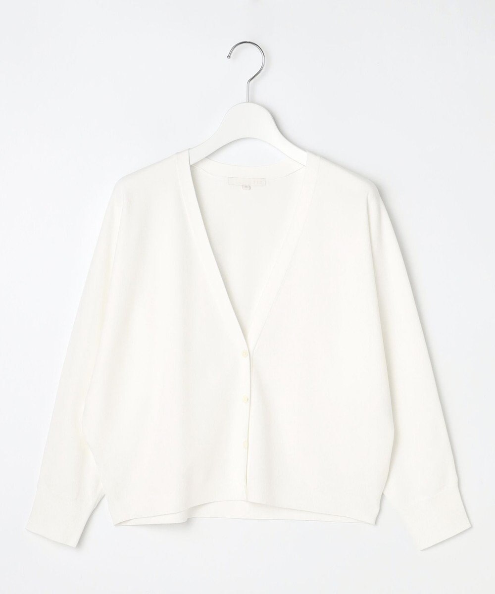 自由区 S 【接触冷感・UVカット・洗える】クレープストレッチニット カーディガン 