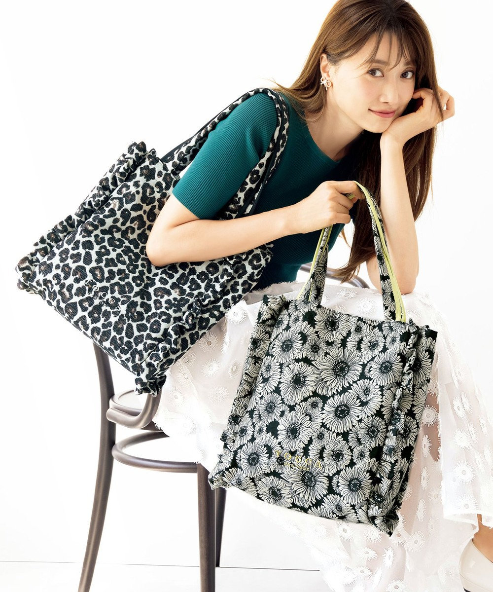 TOCCA 【ヨンア×大人百花×TOCCAコラボカラー有り】PRECIOUS WAVES BAG WITH POUCH ポーチ付きトートバッグ [ヨンア×大人百花コラボ]フラワー柄