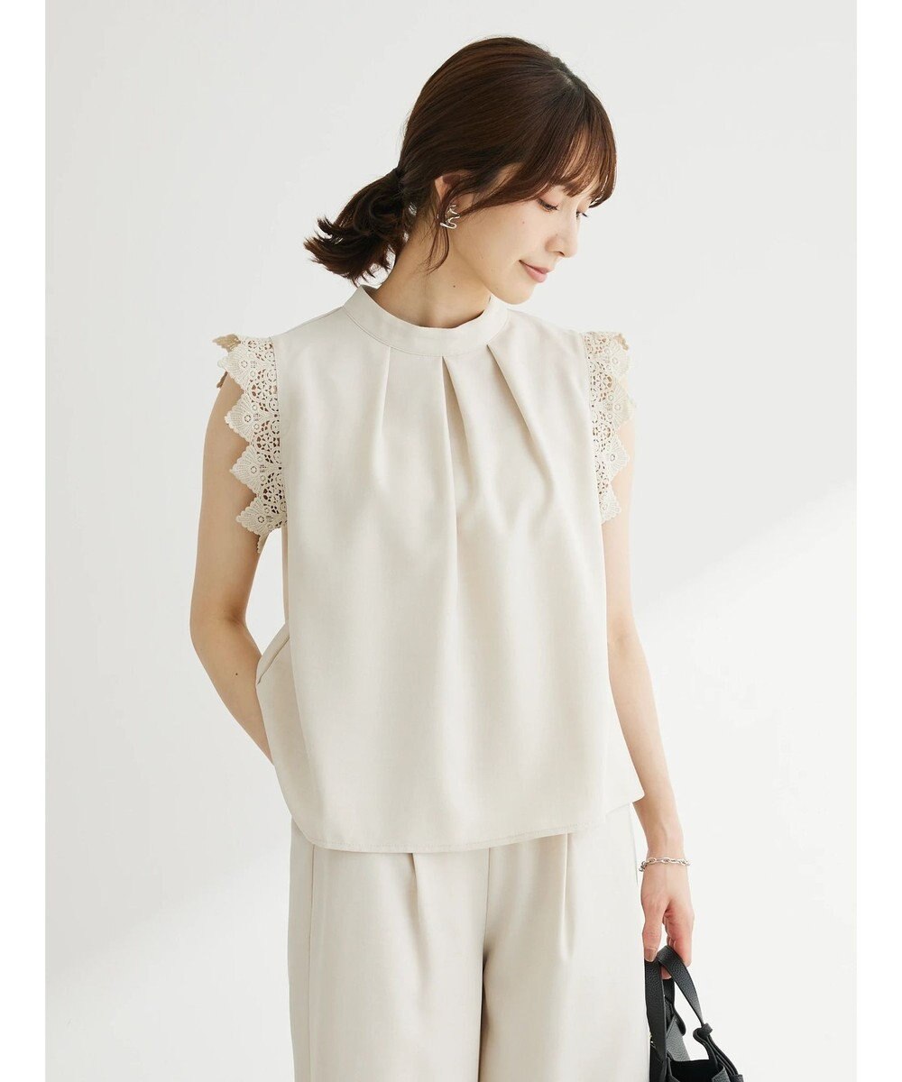 Green Parks ・ＥＬＥＮＣＡＲＥ　ＤＵＥ　リネンライクレースブラウス 