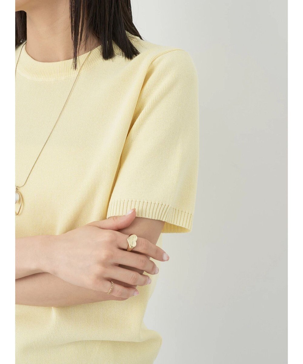 earth music&ecology 総針クルーネックハンソデプルオーバー 