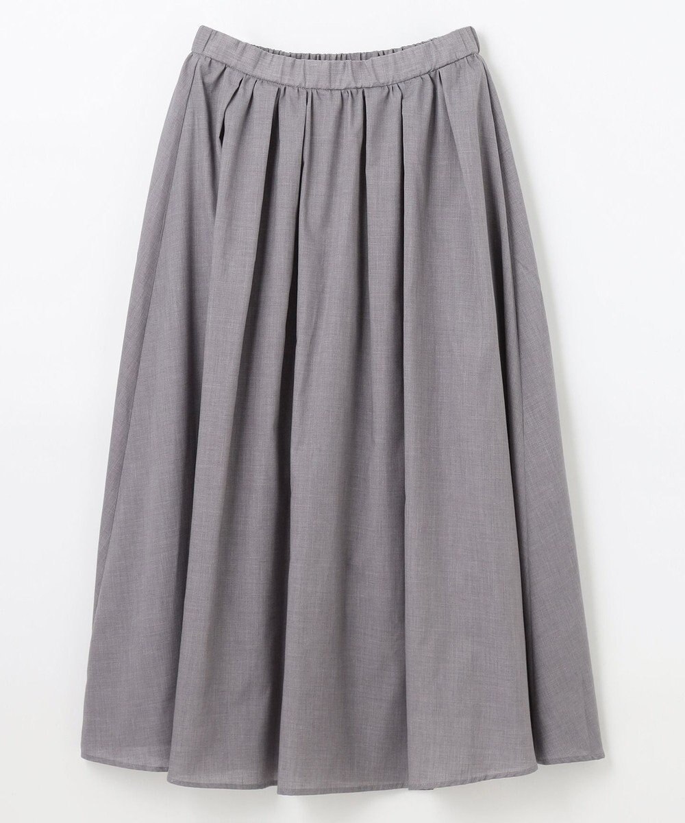 ANY L 【ウエストゴム】シャンブレーライクフレアスカート 