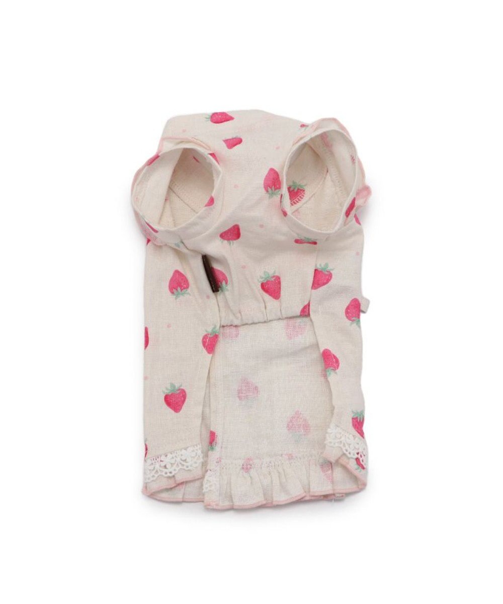 PET PARADISE ペットパラダイス 接触冷感 背中開き 甚平 《いちご柄》　小型犬 