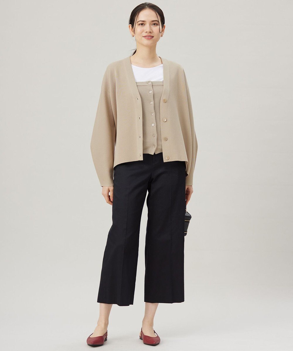 自由区 【洗える】ドライコットンハイゲージニット ビスチェ 