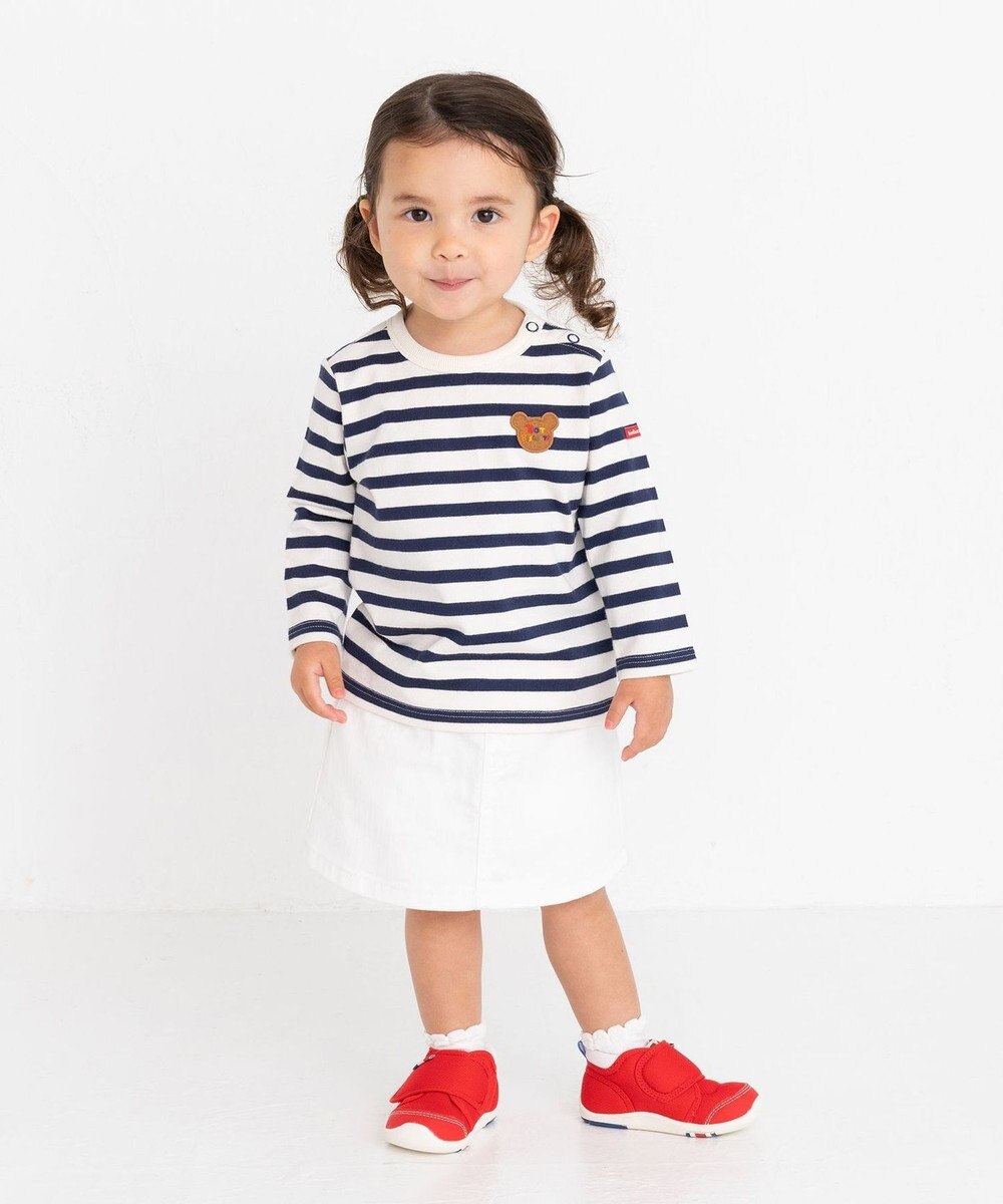 MIKI HOUSE HOT BISCUITS 【80-120cm】 ボーダー 長袖Tシャツ 