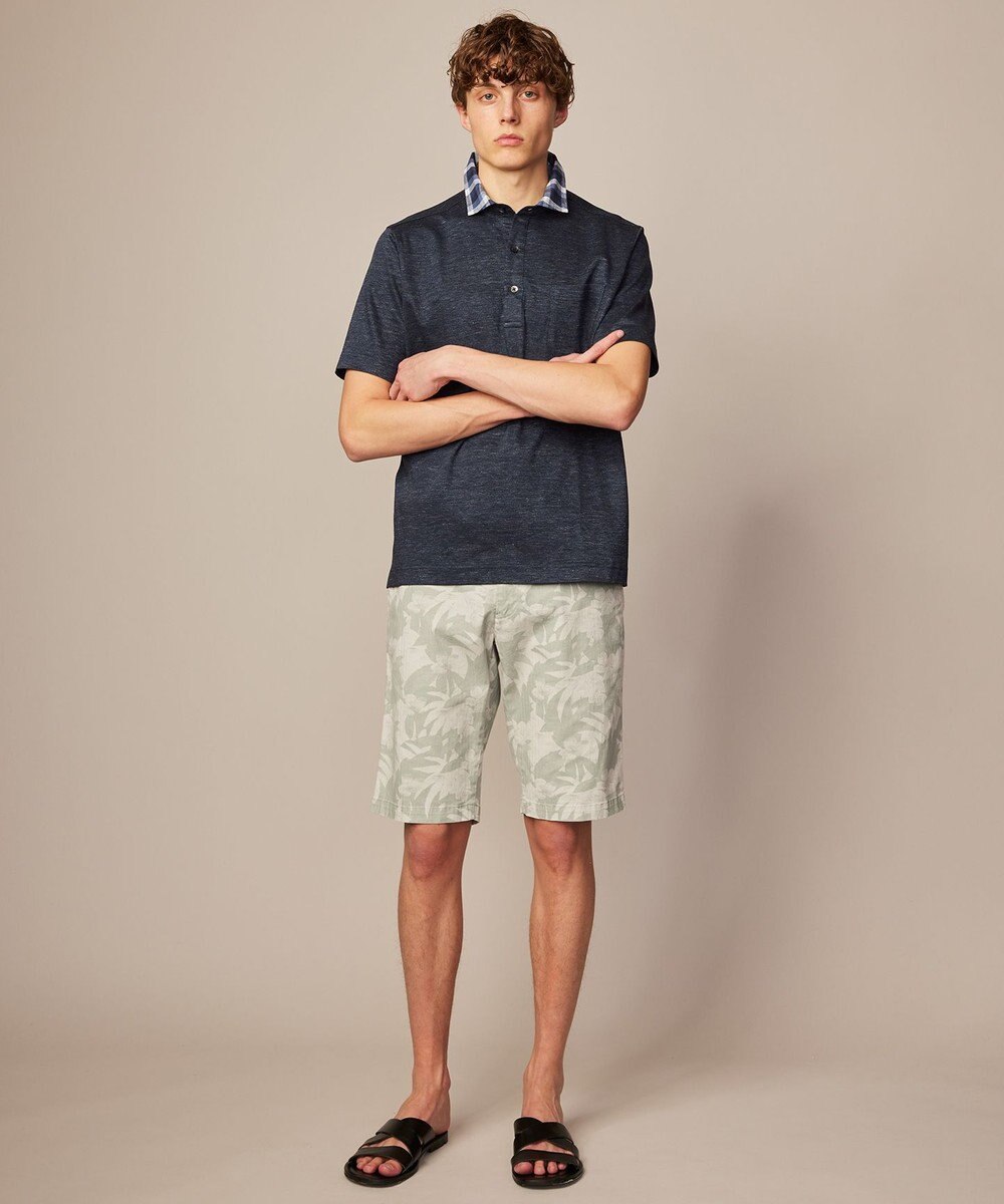 JOSEPH ABBOUD 【リネン素材/清涼感/吸水速乾】リネンハニカム 半袖 ポロシャツ 