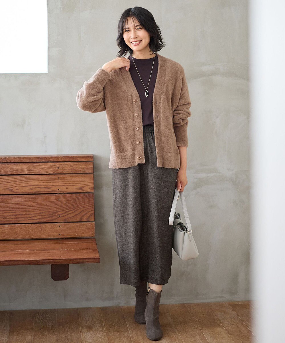 ANY 【洗濯機可】フェザーニットカーディガン 