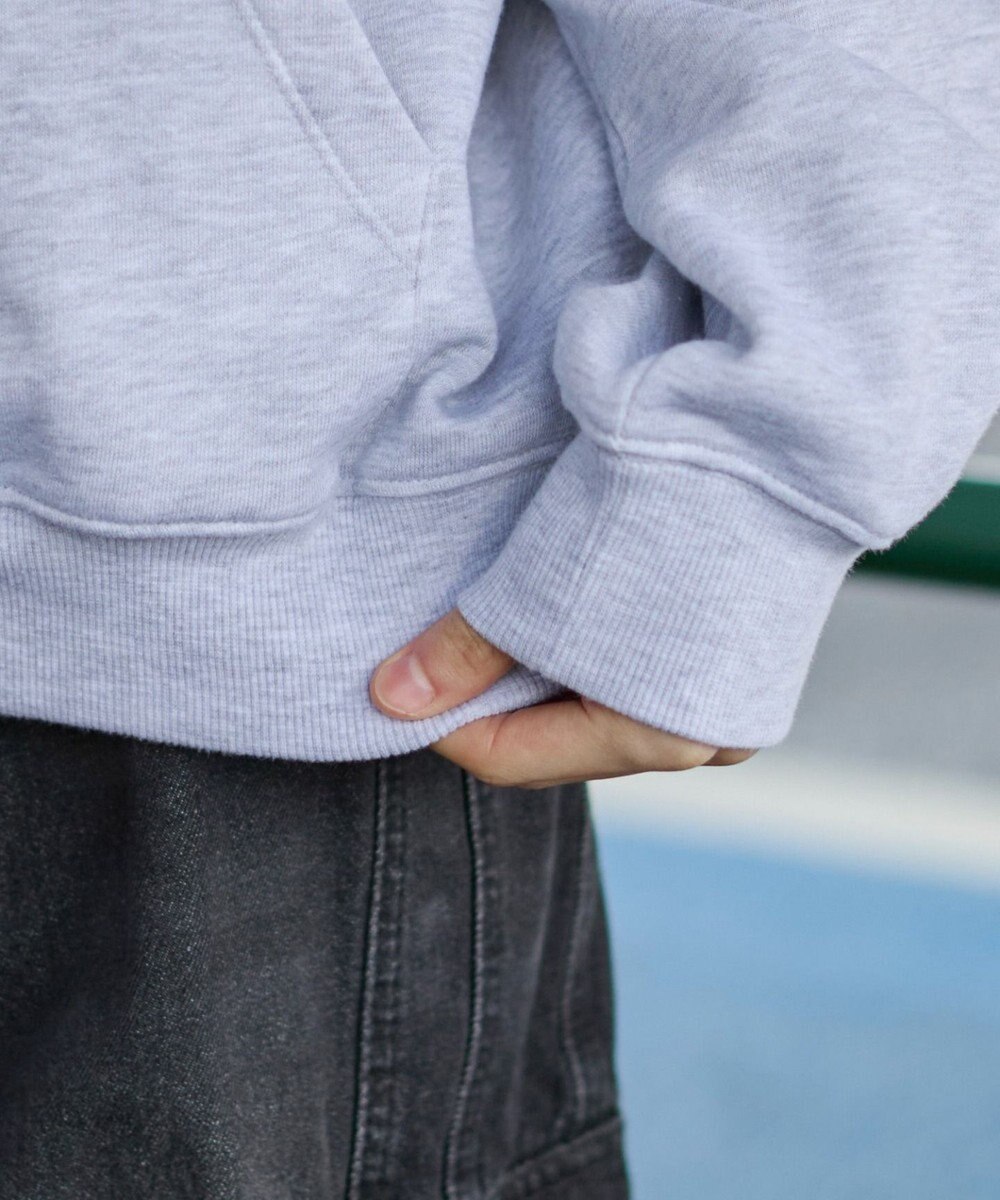 WEGO 【ユニセックス着用ITEM】エンボスステッチロゴプルパーカー 