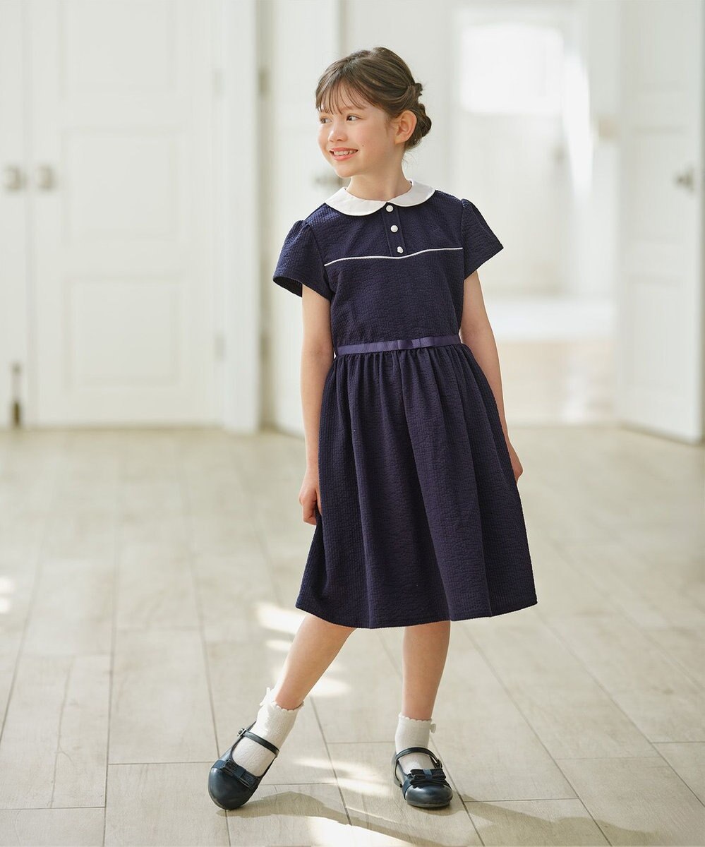 組曲 KIDS 【110-140㎝】サッカーストライプ ワンピース 