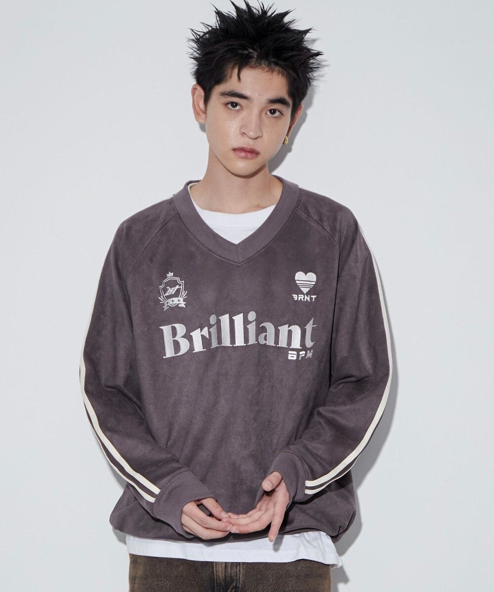 WEGO 【ユニセックス着用ITEM】フェイクスウェードグラフィックプルオーバー 