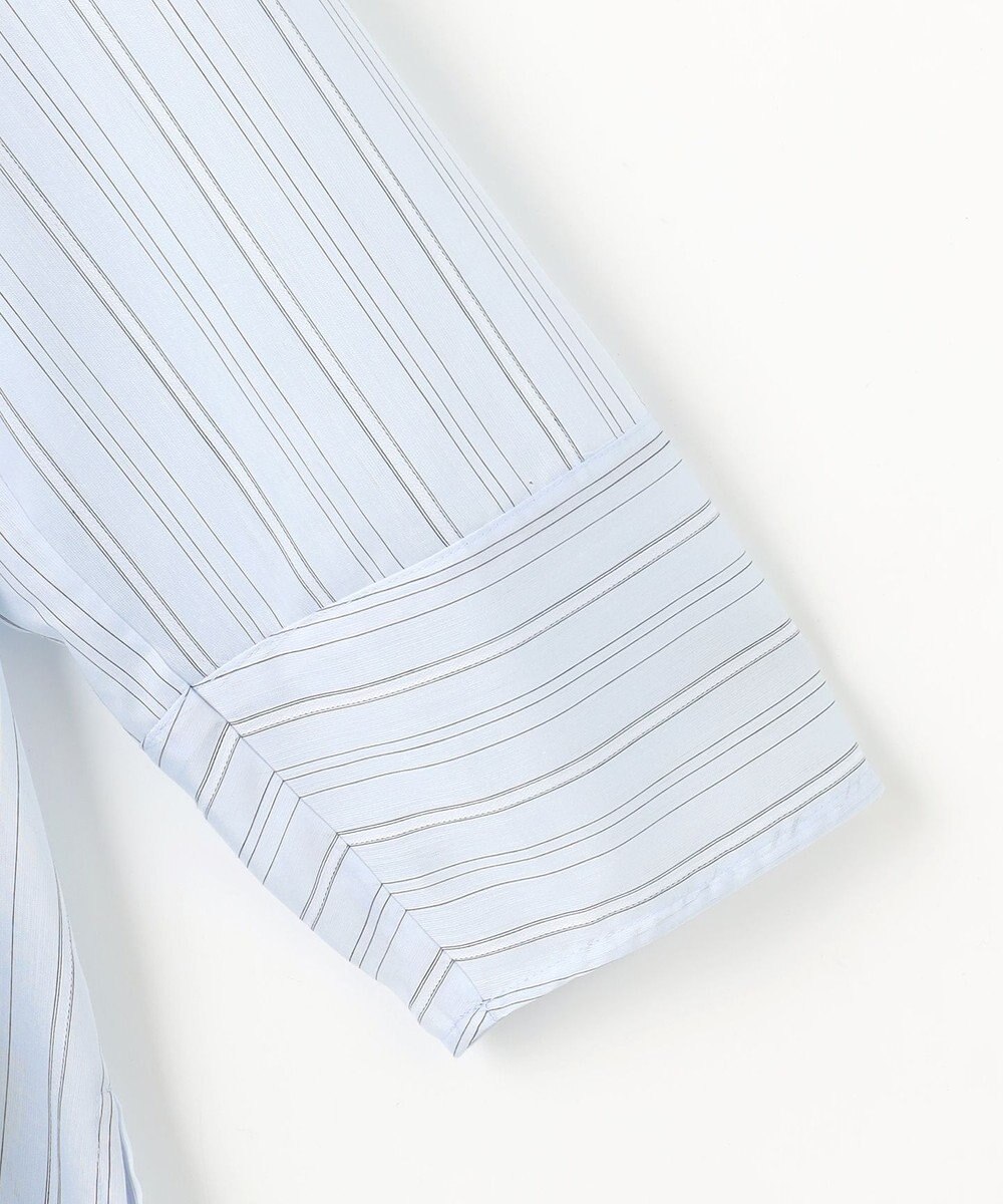 J.PRESS LADIES 【洗える】ランダムストライプ スタンドカラー  ブラウス 