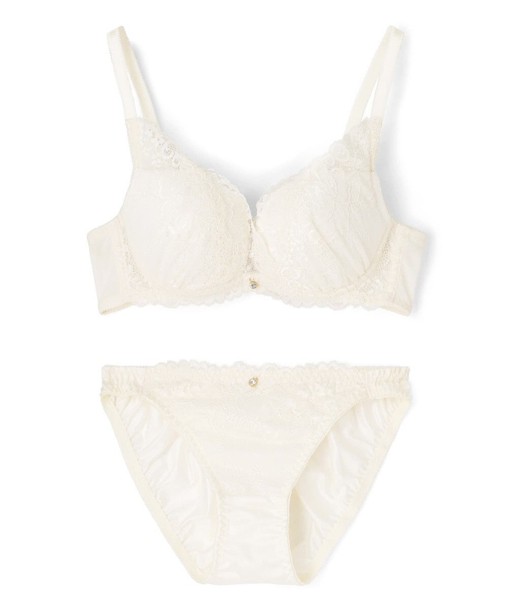 San-ai Resort（三愛水着楽園） 【northerly bra フィットシリーズ 谷間メイク】 カシュクールレースモールド ブラジャー＆ショーツSet B～Fカップ 