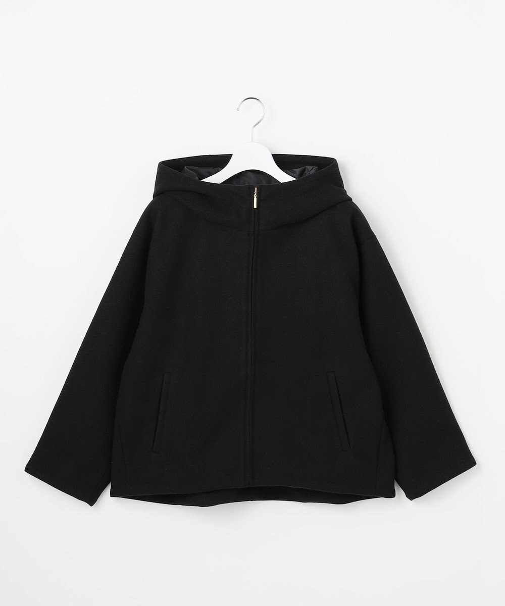 Feroux フード付きコクーンショート コート 