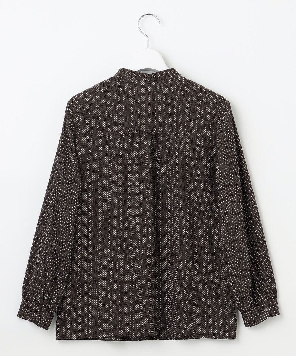 J.PRESS LADIES S 【洗える】ドットデシンプリント ボウタイ バンドカラー ブラウス 