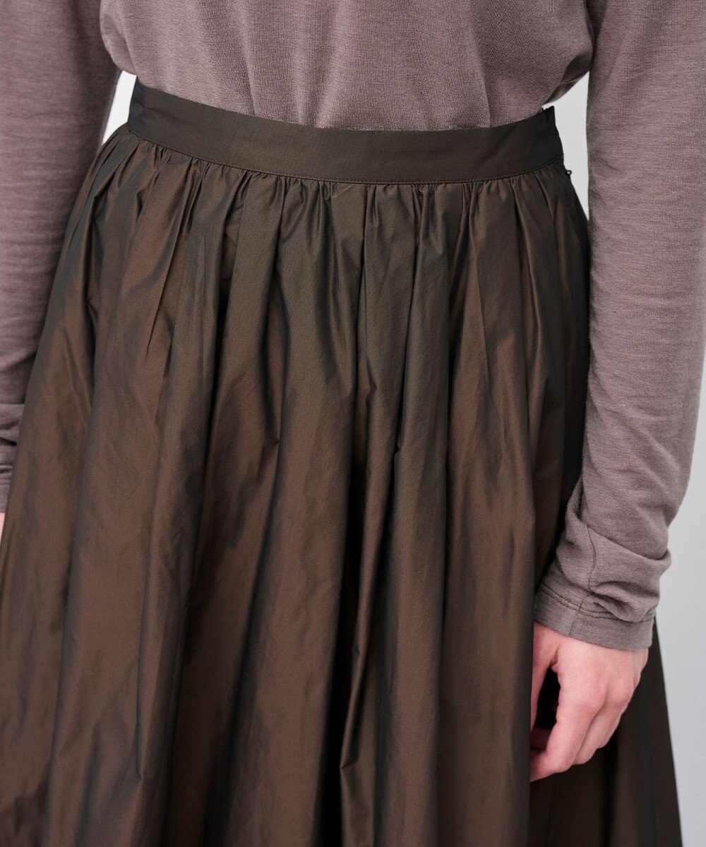 uncrave メモリータフタ フレアスカート 