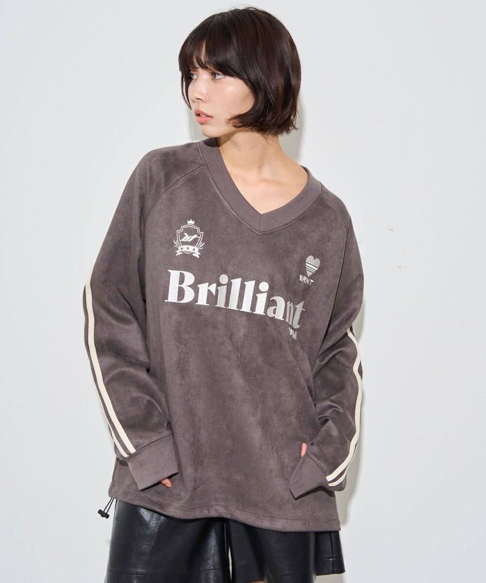 WEGO 【ユニセックス着用ITEM】フェイクスウェードグラフィックプルオーバー 