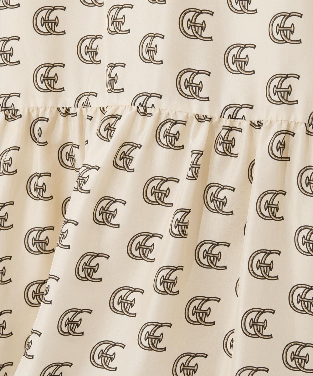 GRACE CONTINENTAL シルクモノグラムドレス 