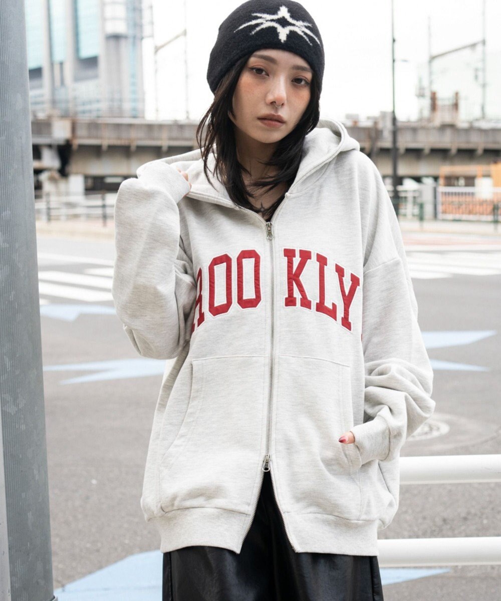 WEGO グラフィックBIGZIPパーカー 