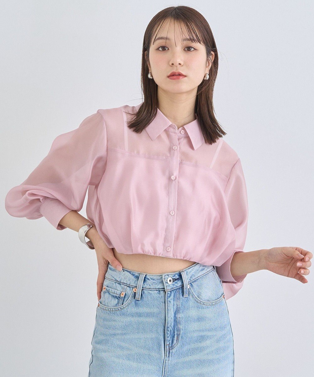 earth music&ecology バルーンシアーショートシャツ 