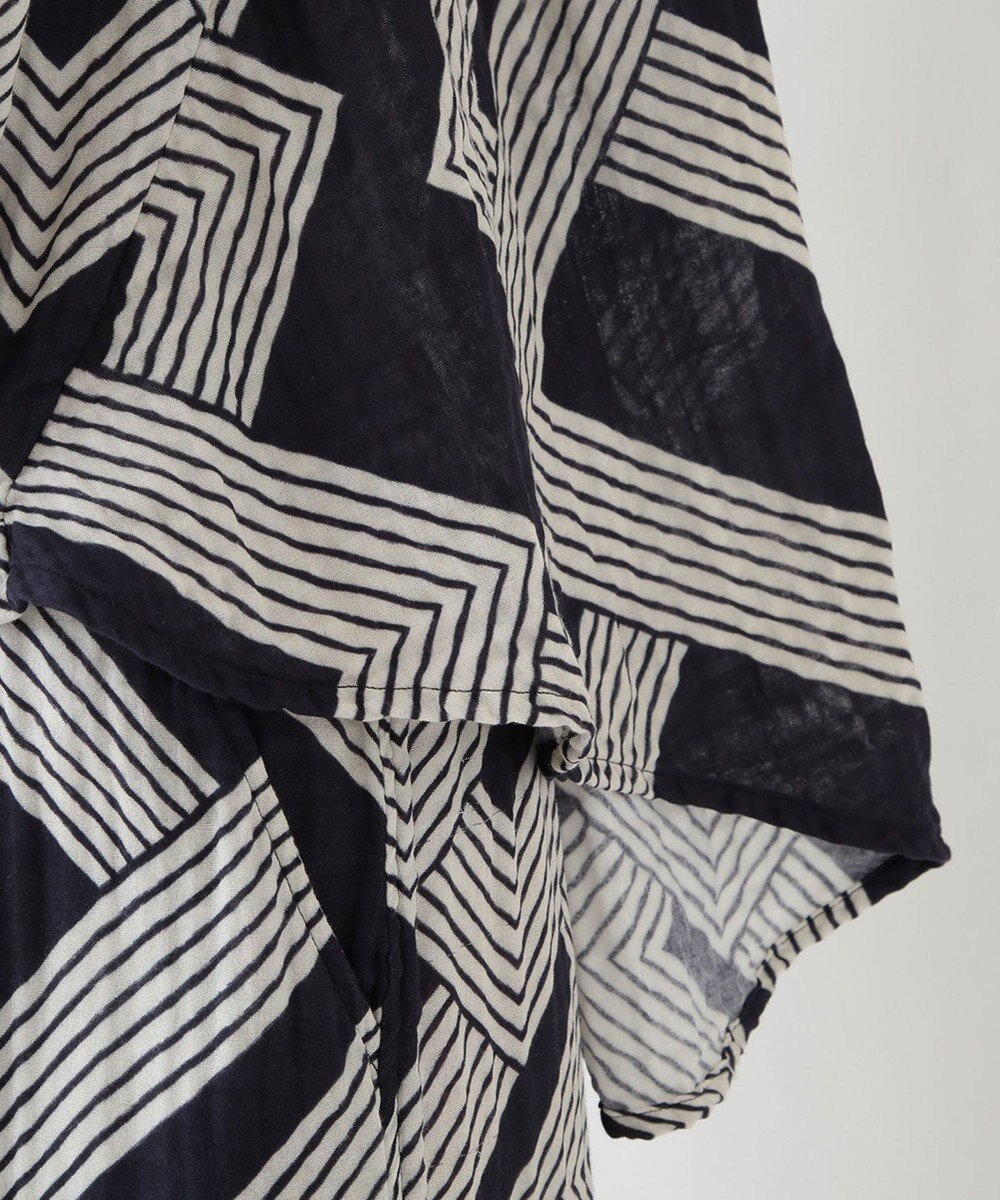 UCHINO クレープガーゼ ジオメトリックブラウス 