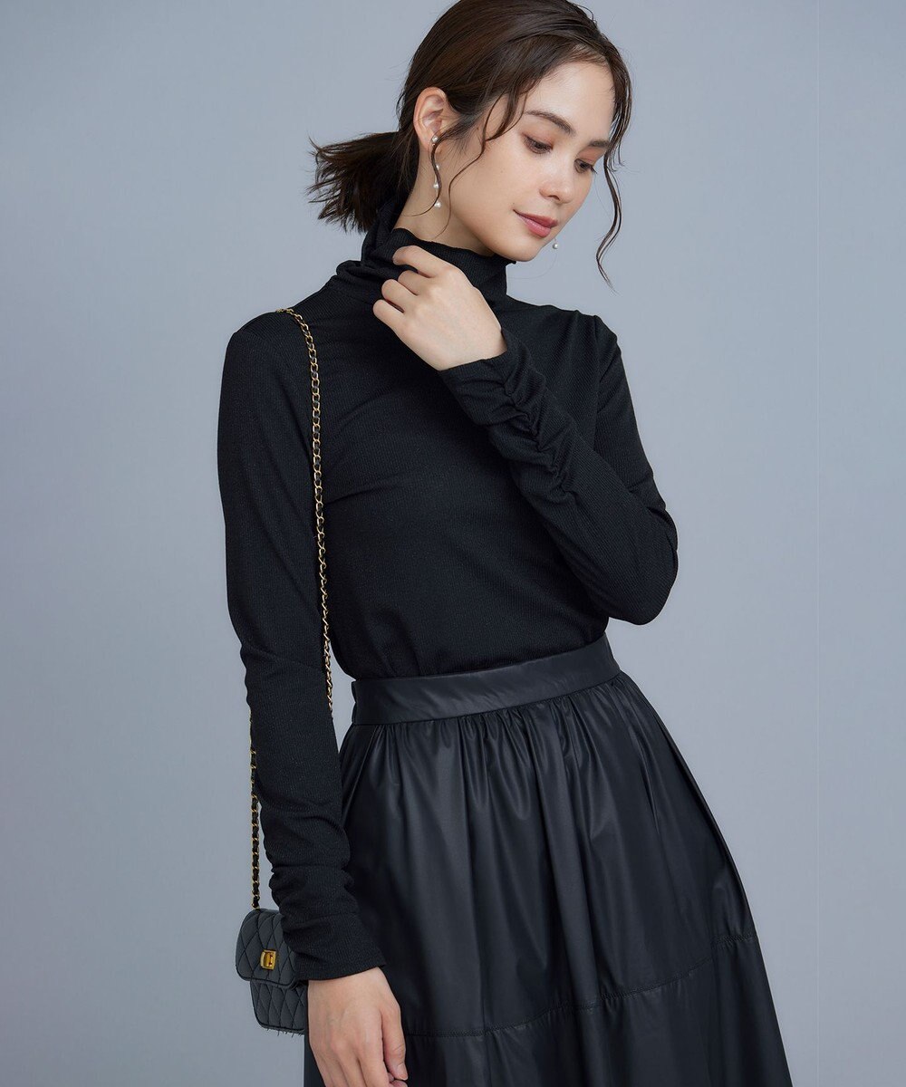 組曲 L ラメシアーリブタートル カットソー 