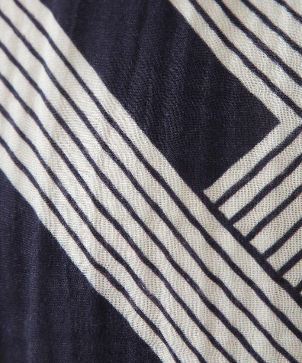 UCHINO クレープガーゼ ジオメトリックブラウス 