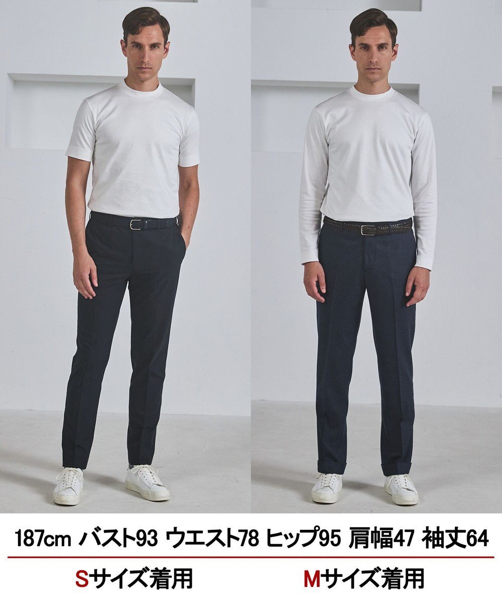 GOTAIRIKU 仕事で着られる 綿100％ 【洗える】カバーネック ドレスTシャツ_ロング 