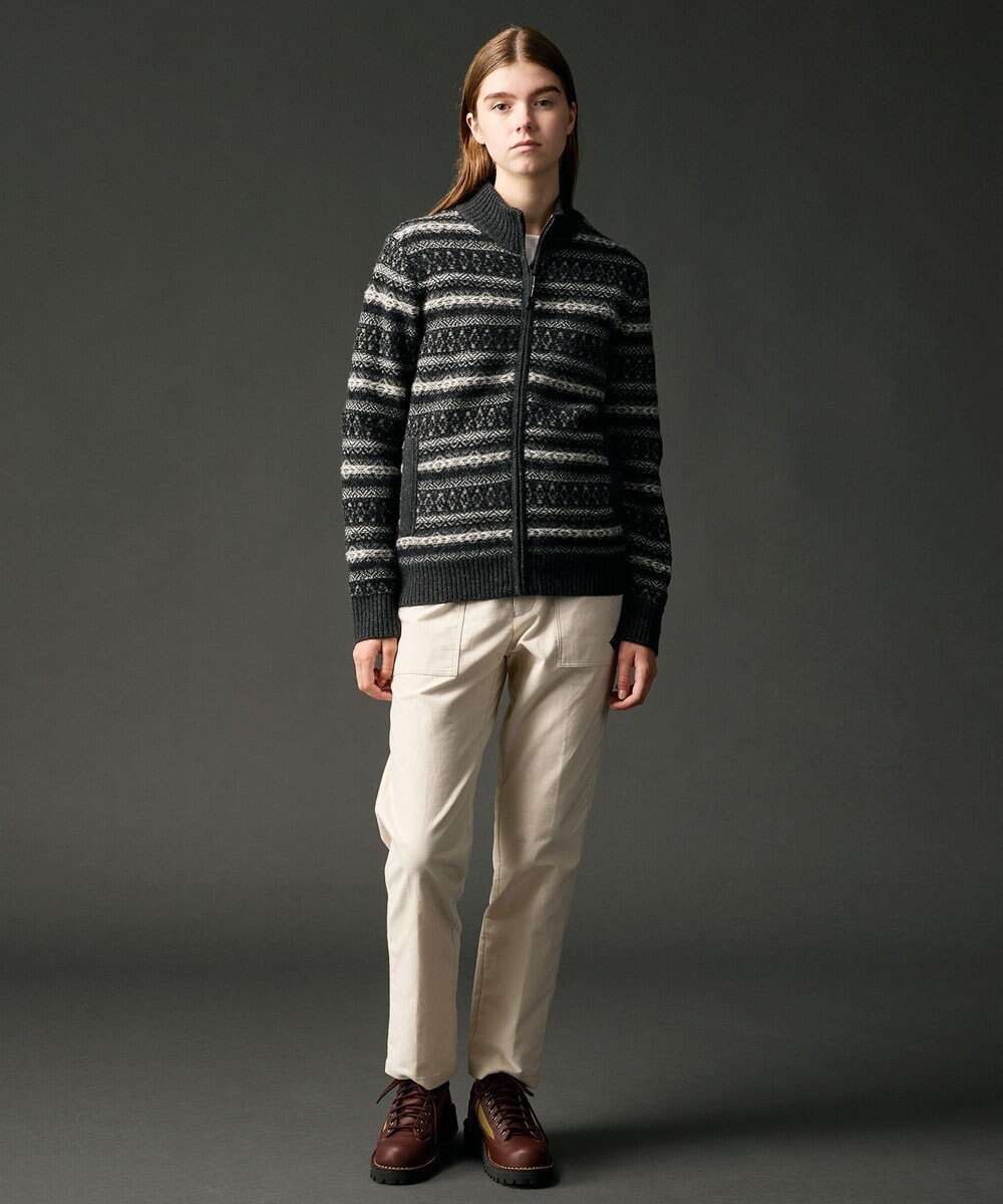 JOSEPH ABBOUD MOUNTAIN 【軽量/ソフト】ラム×モールジャカード ニットブルゾン 