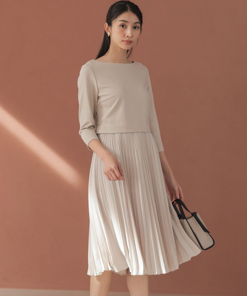 組曲 【KUMIKYOKU NAVY】ジャージーコンビプリーツ ワンピース 