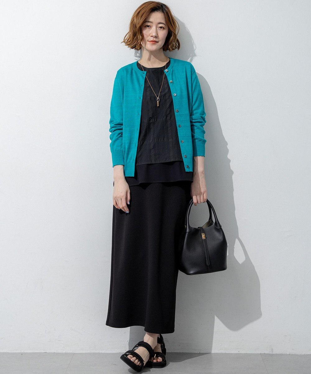 23区 【先行予約/見上愛さん着用】ピュアリネンハイゲージ カーディガン 