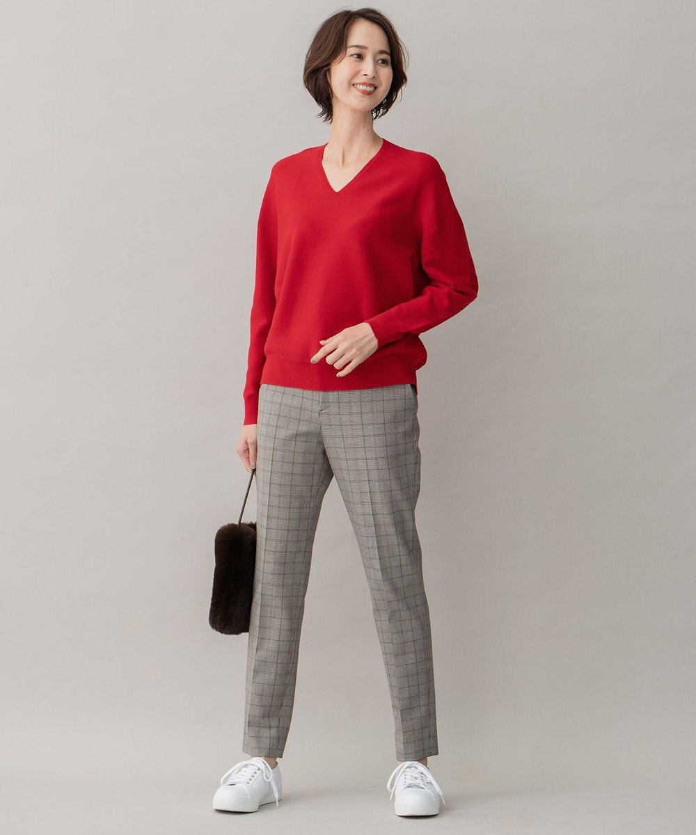 自由区 【洗える】コットンストレッチホールガーメント プルオーバーニット 